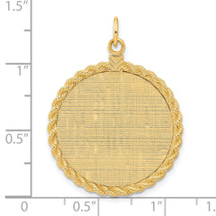 14k Patterned .013 Gauge Engravable Rope Disc w/Satin Back