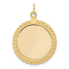 14k Plain .013 Gauge Circular Engravable Disc with Rope Charm