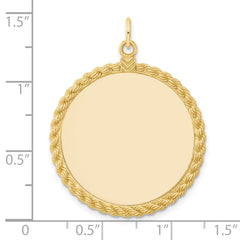 14k Plain .013 Gauge Circular Engravable Disc with Rope Charm