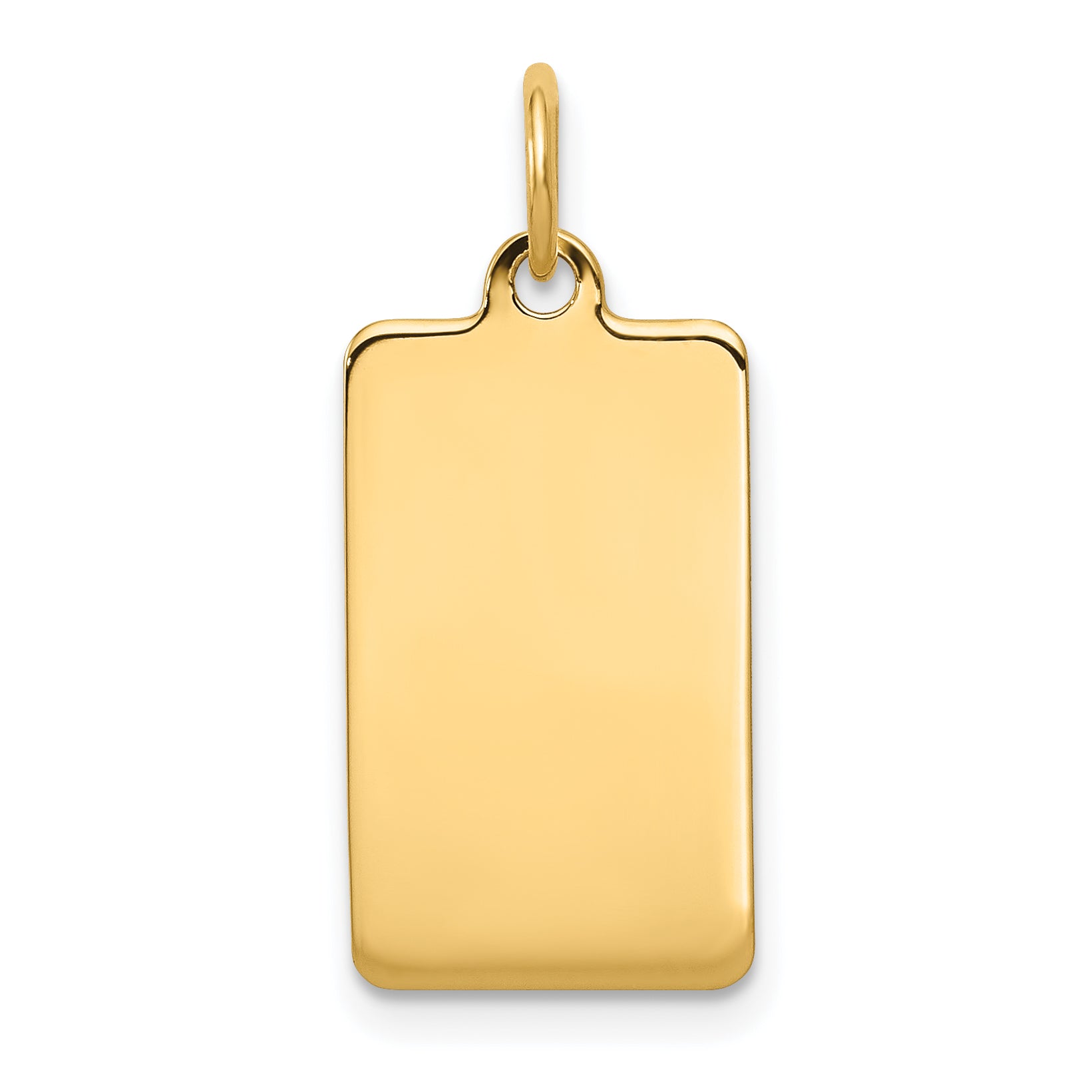 14K Plain .018 Gauge Rectangular Engravable Disc Charm