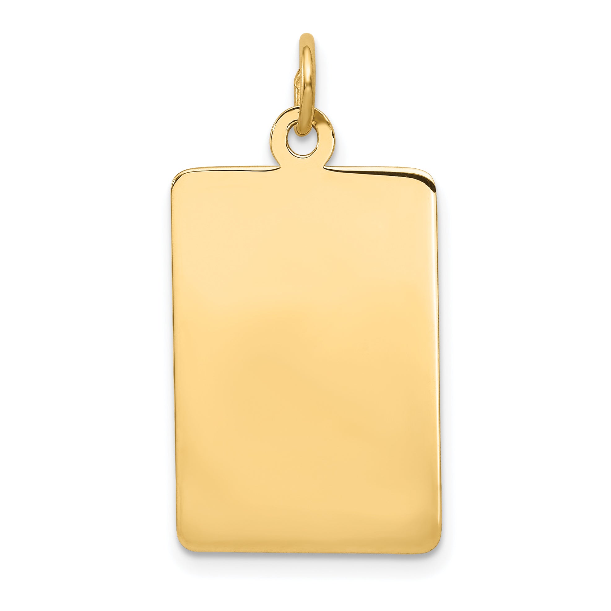 14K Plain .011 Gauge Rectangular Engravable Disc Charm