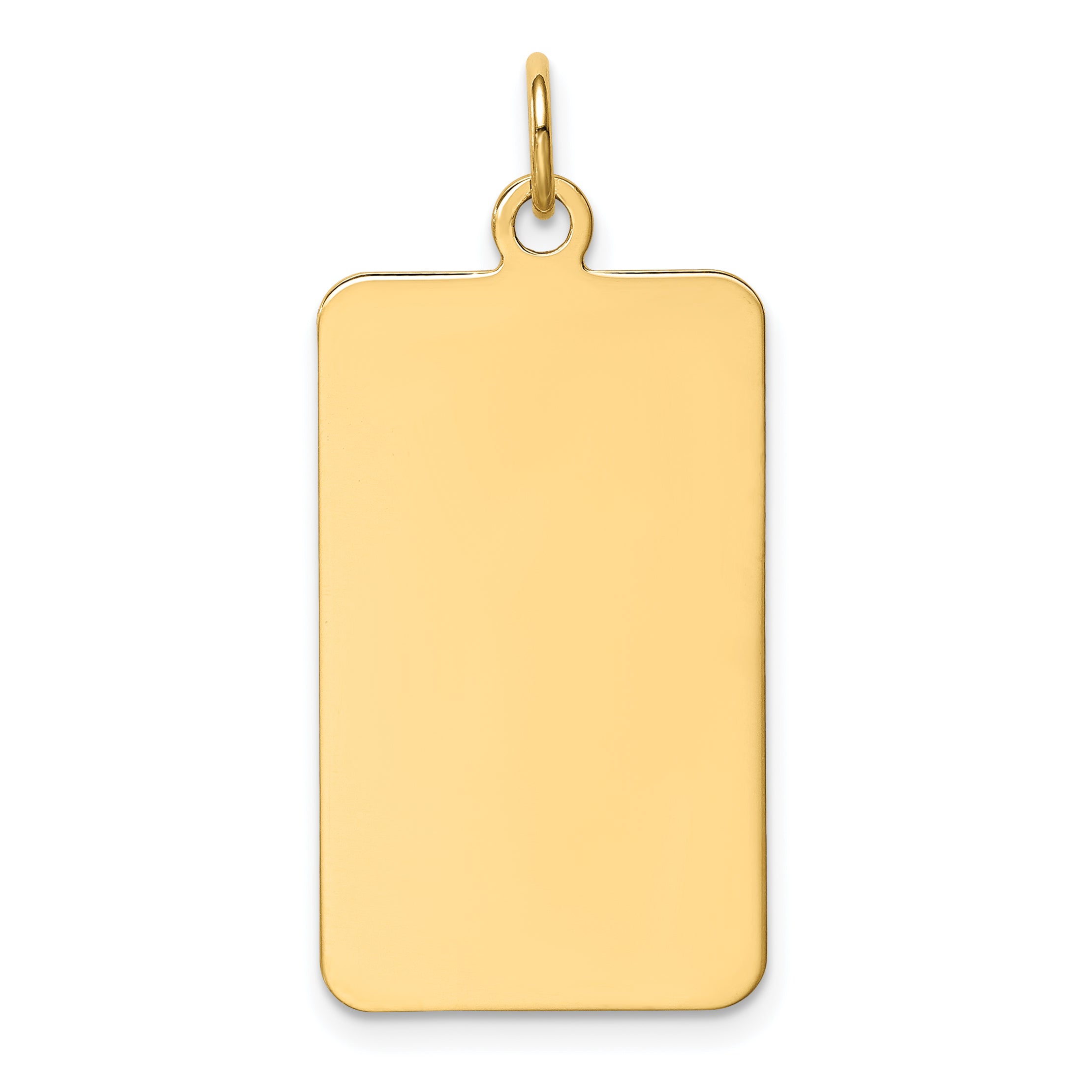 14K Plain .011 Gauge Rectangular Engravable Disc Charm