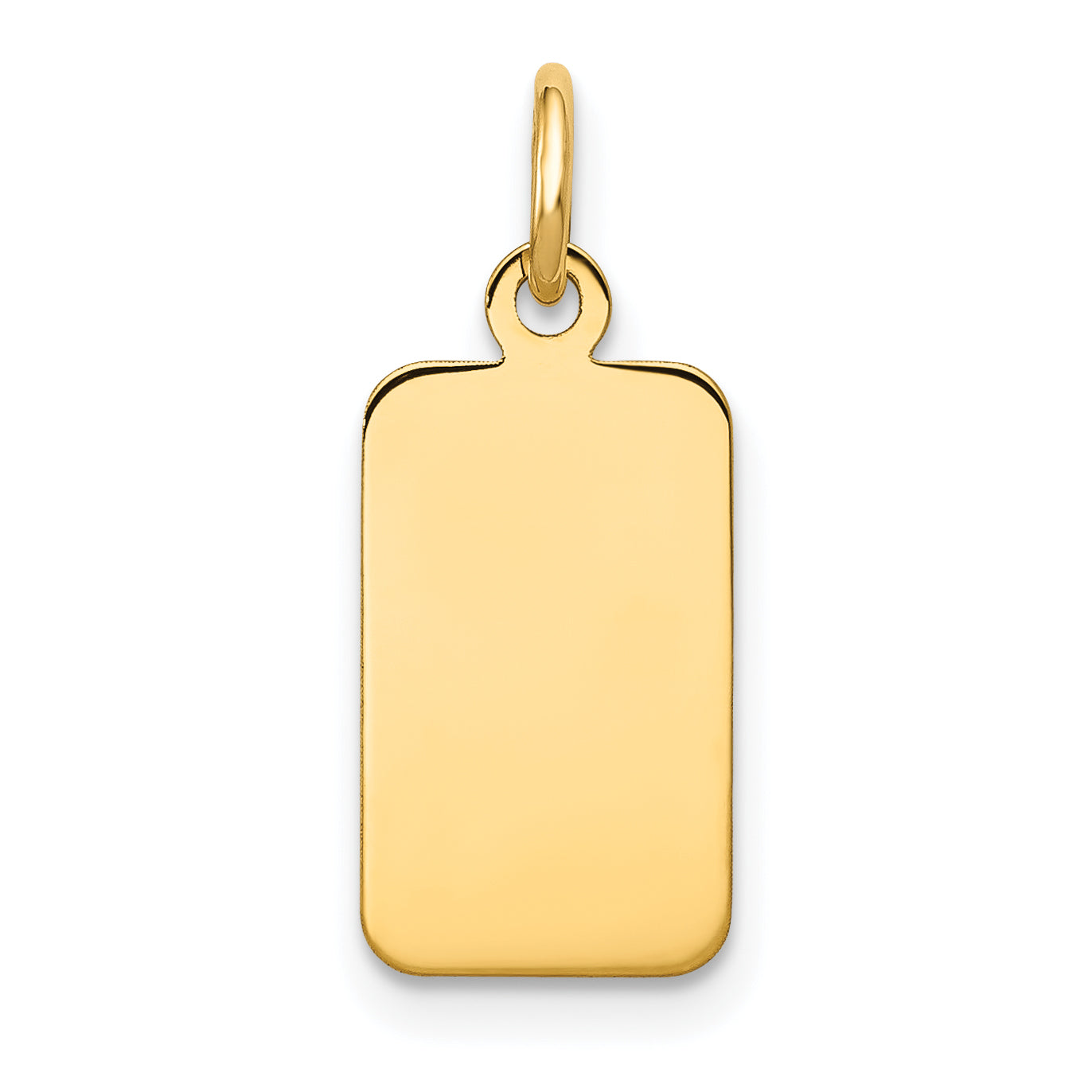 14K Plain .009 Gauge Engravable Rectangular Disc Charm