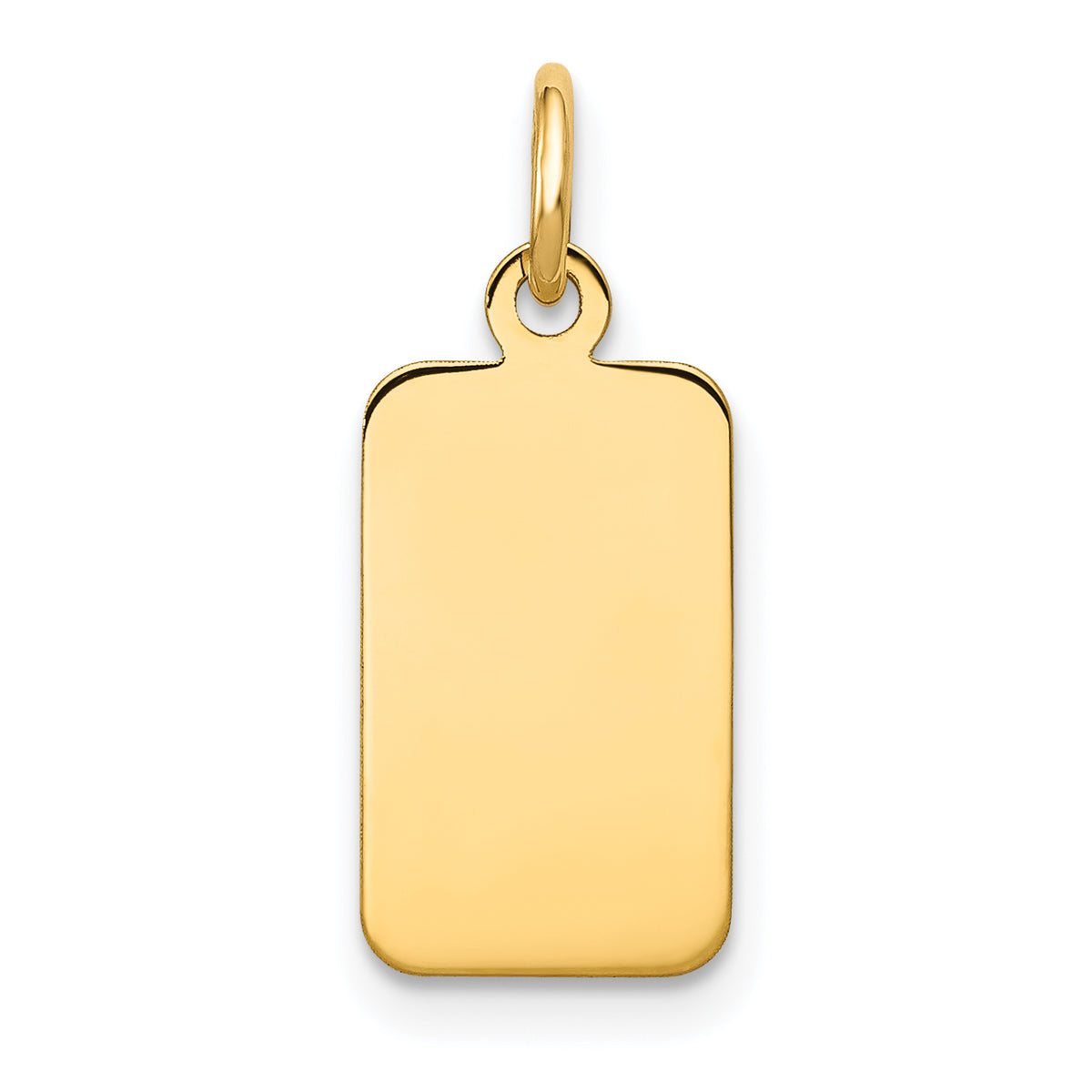 14K Plain .009 Gauge Engravable Rectangular Disc Charm