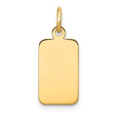 14K Plain .018 Gauge Engravable Rectangular Disc Charm