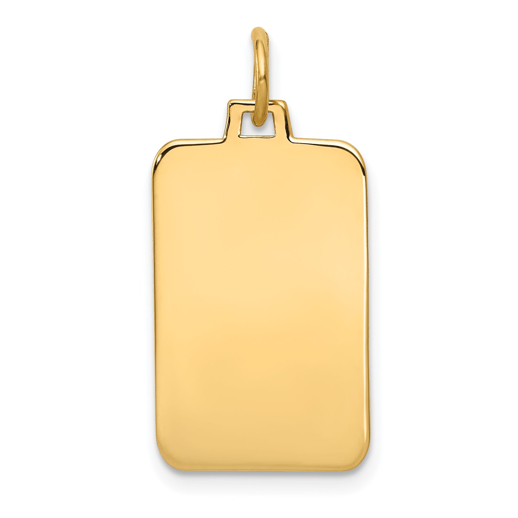 14K Plain .009 Gauge Engravable Rectangular Disc Charm