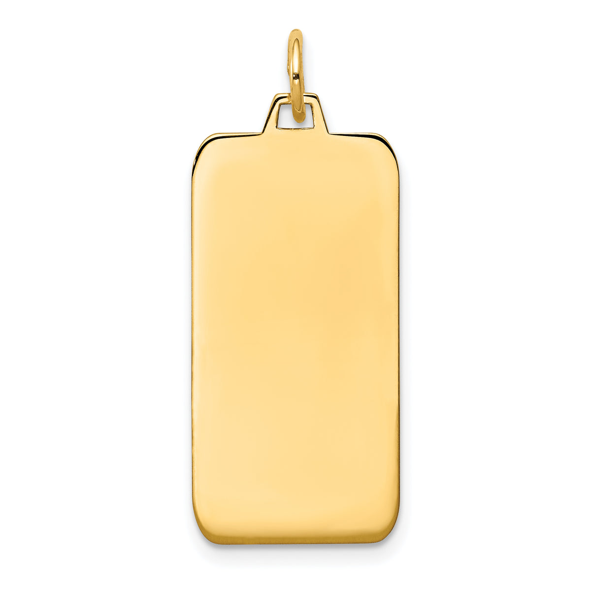 14K Plain .011 Gauge Engravable Rectangular Disc Charm