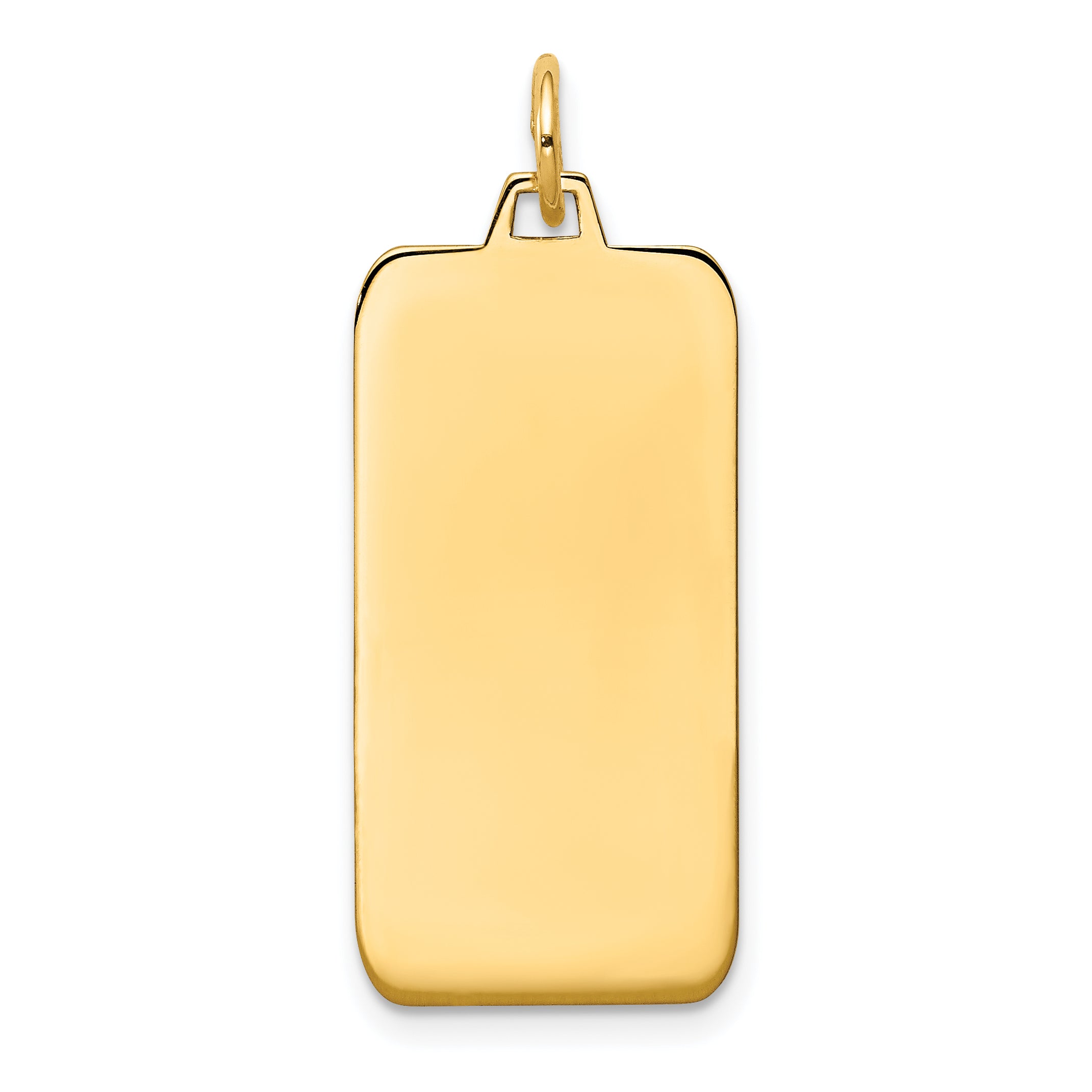 14K Plain .035 Gauge Engravable Rectangular Disc Charm