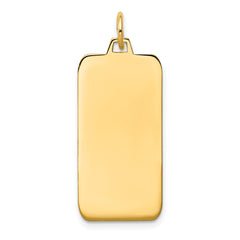 14K Plain .035 Gauge Engravable Rectangular Disc Charm