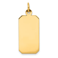 14K Plain .013 Gauge Engravable Rectangular Disc Charm