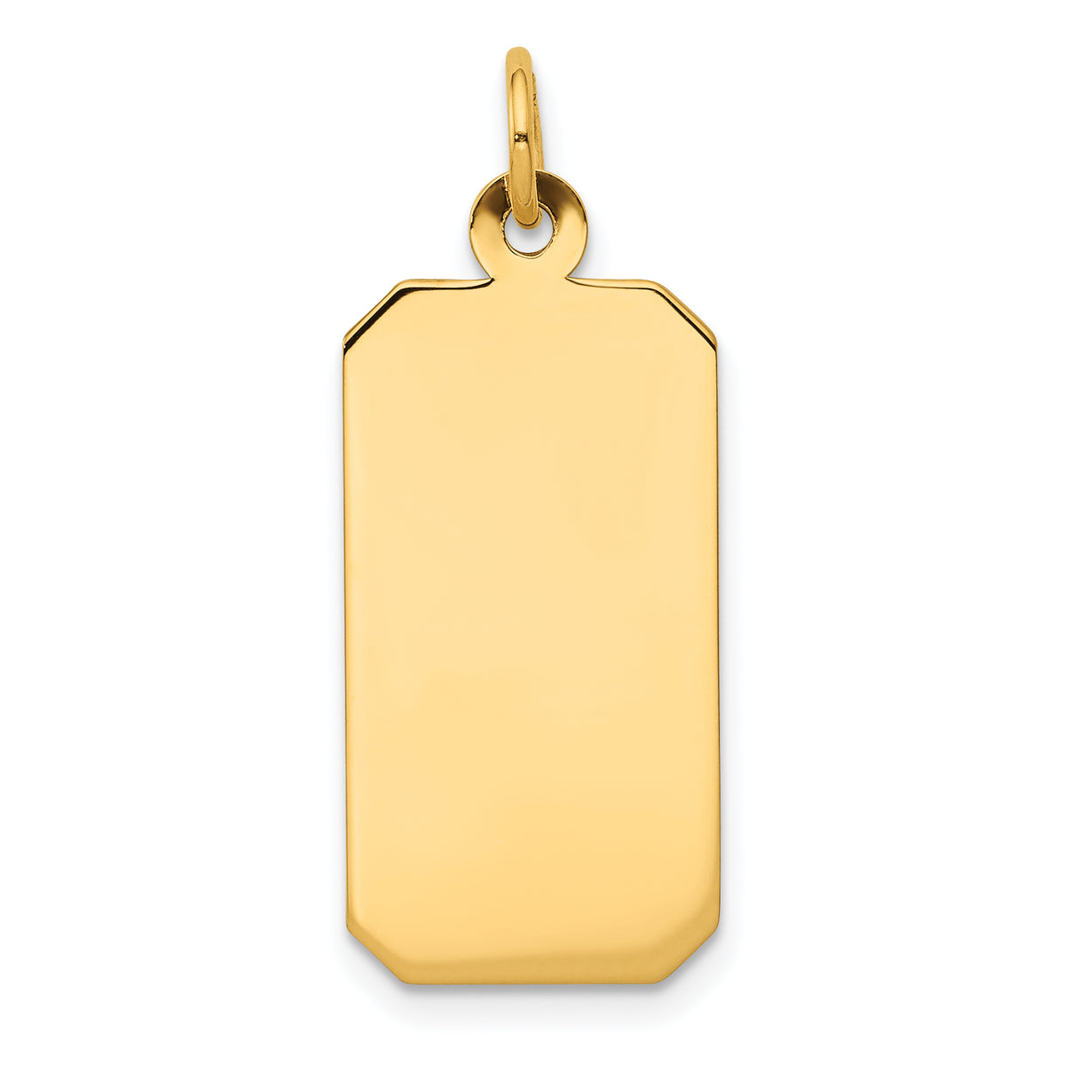 14K Plain .027 Gauge Engravable Rectangular Disc Charm