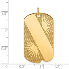 14k Patterned .018 Gauge Engravable Dog Tag Disc Charm