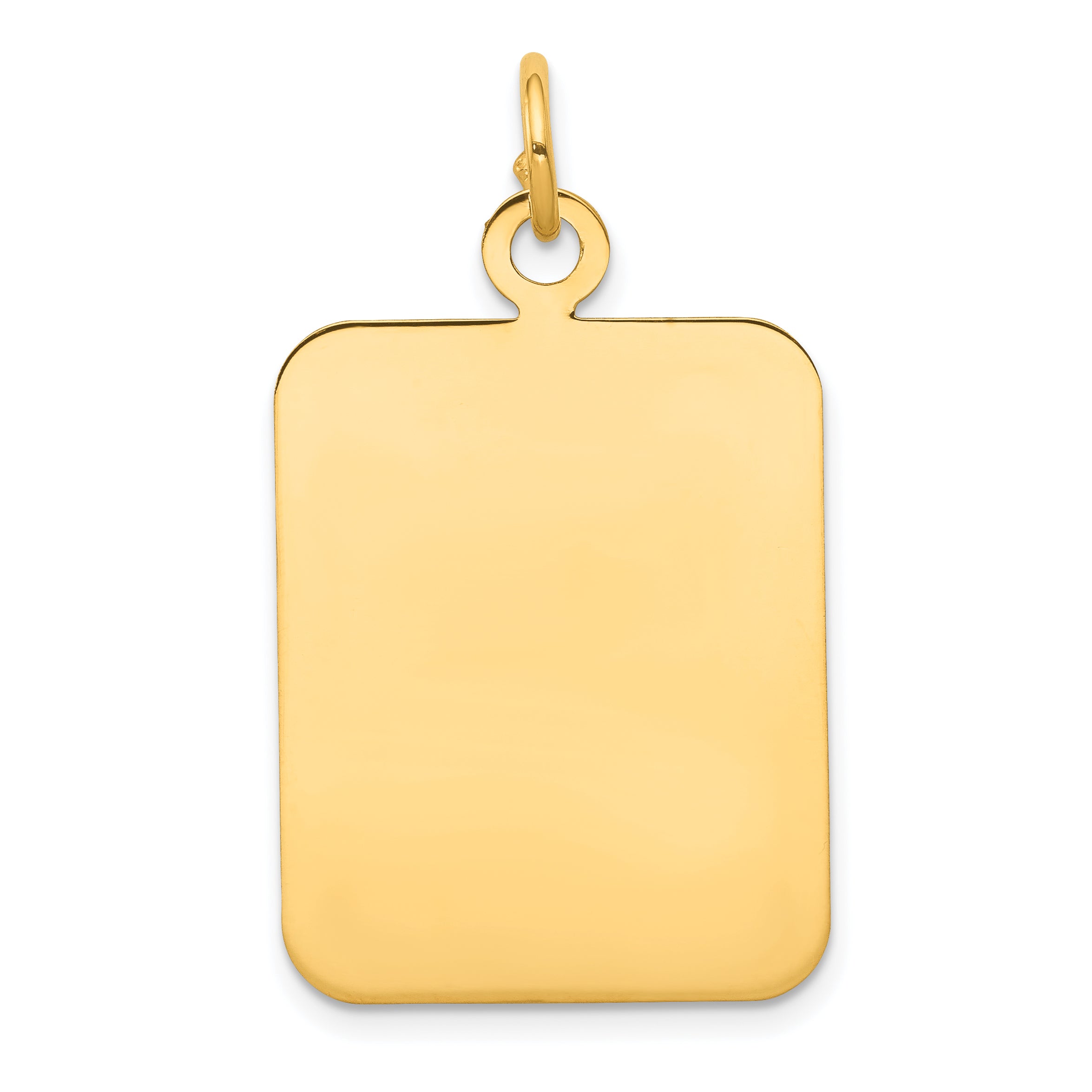 14K Plain Rectangular .018 Gauge Engravable Disc Charm