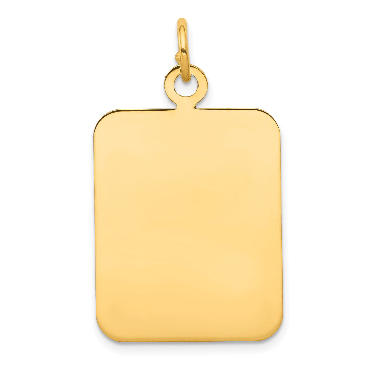 14K Plain Rectangular .018 Gauge Engravable Disc Charm