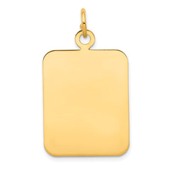 14K Plain Rectangular .035 Gauge Engravable Disc Charm