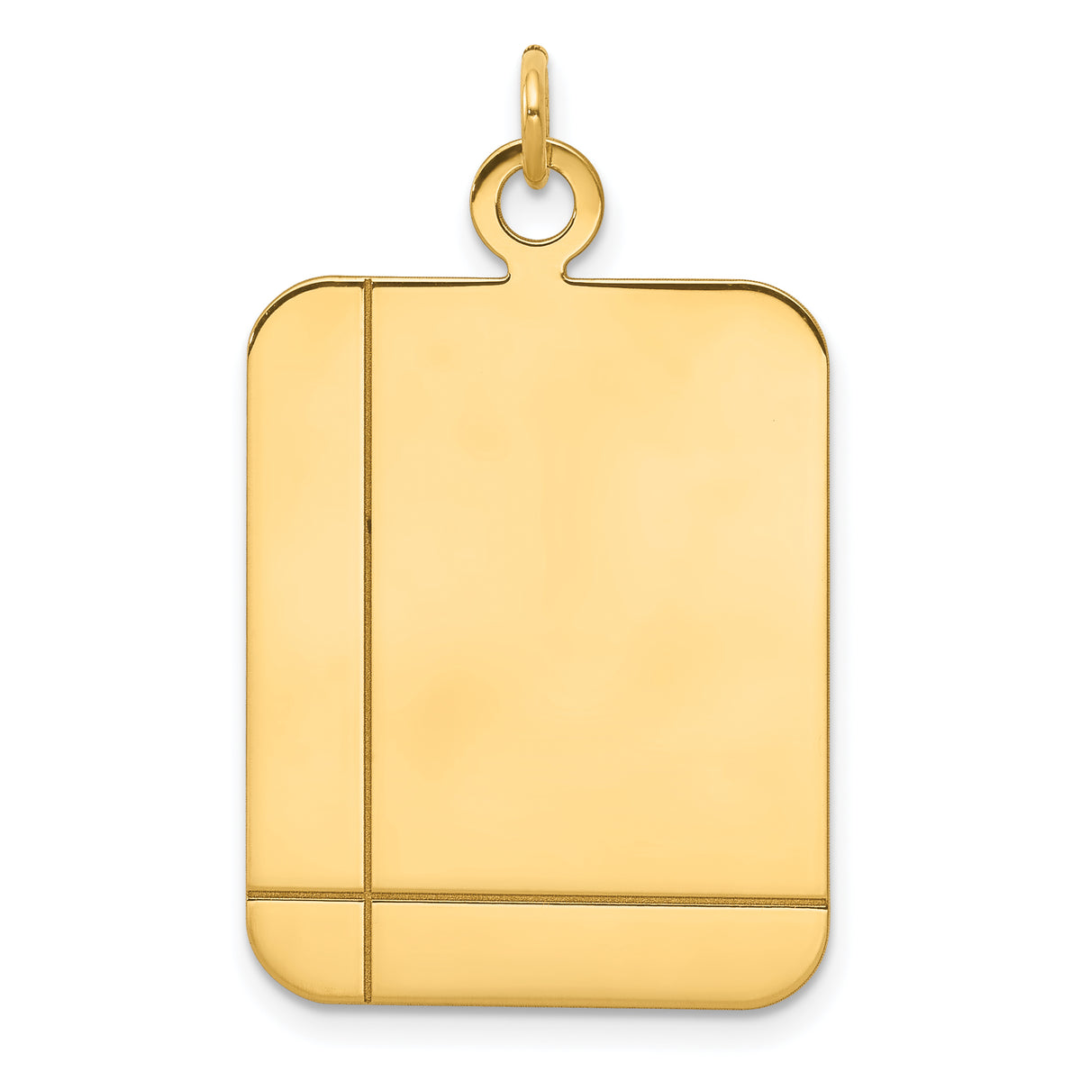 14K Plain Rectangular .018 Gauge Engravable Disc Charm