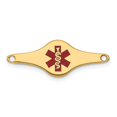 14k Red Enamel Medical Jewelry ID Plate