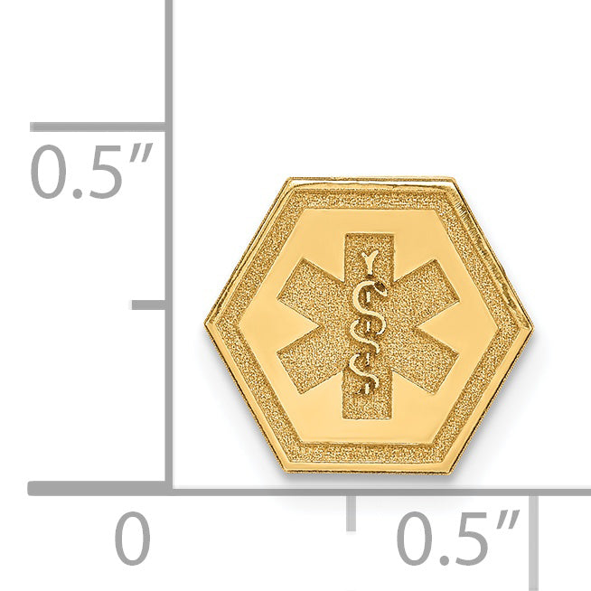 14K Non-enameled Attachable Medical Emblem Charm