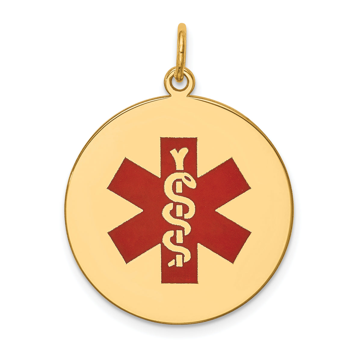 14k Red Enamel Medical Jewelry Pendant