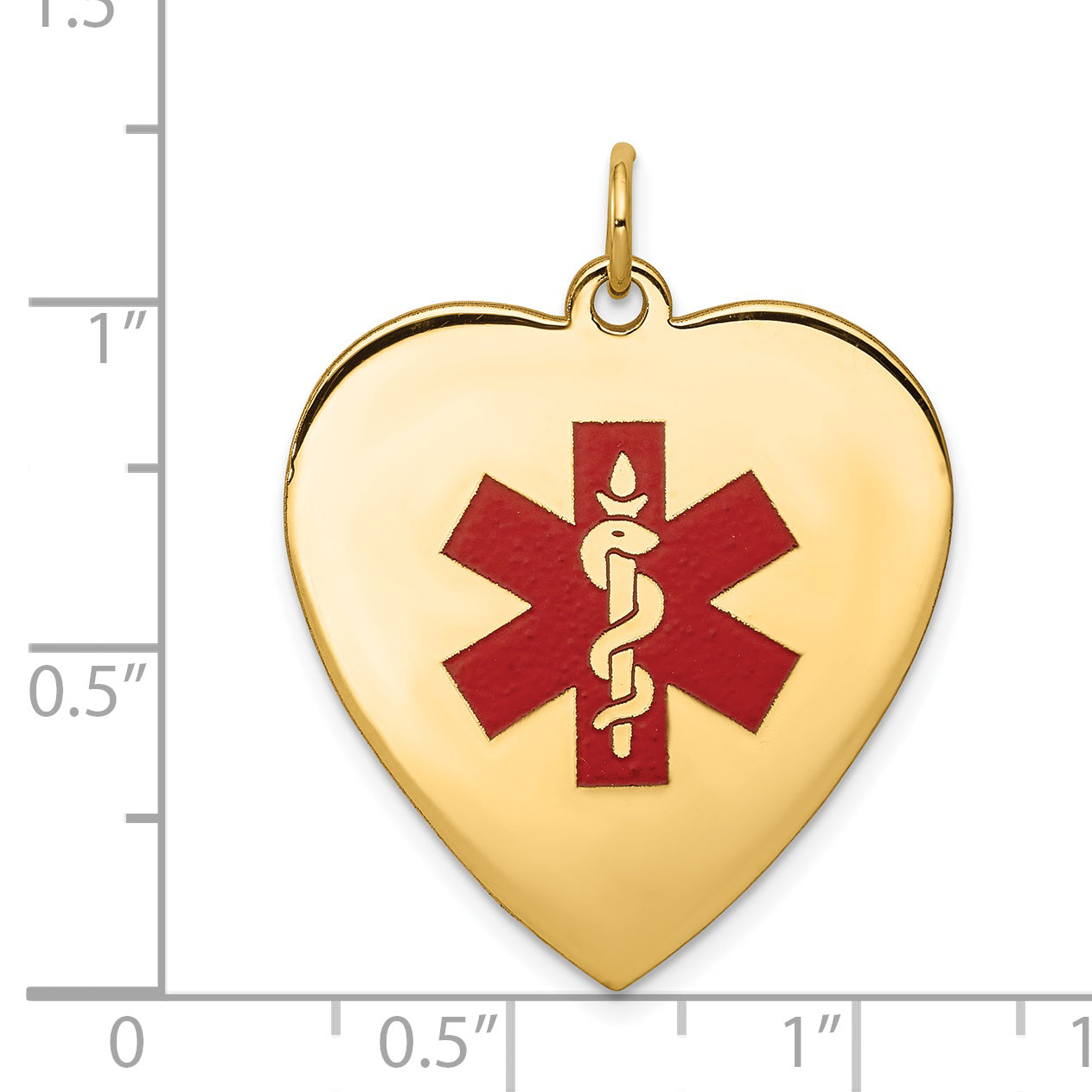 14K Heart-Shaped Enameled Medical Jewelry Pendant