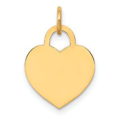 14K Small Engravable Heart Charm