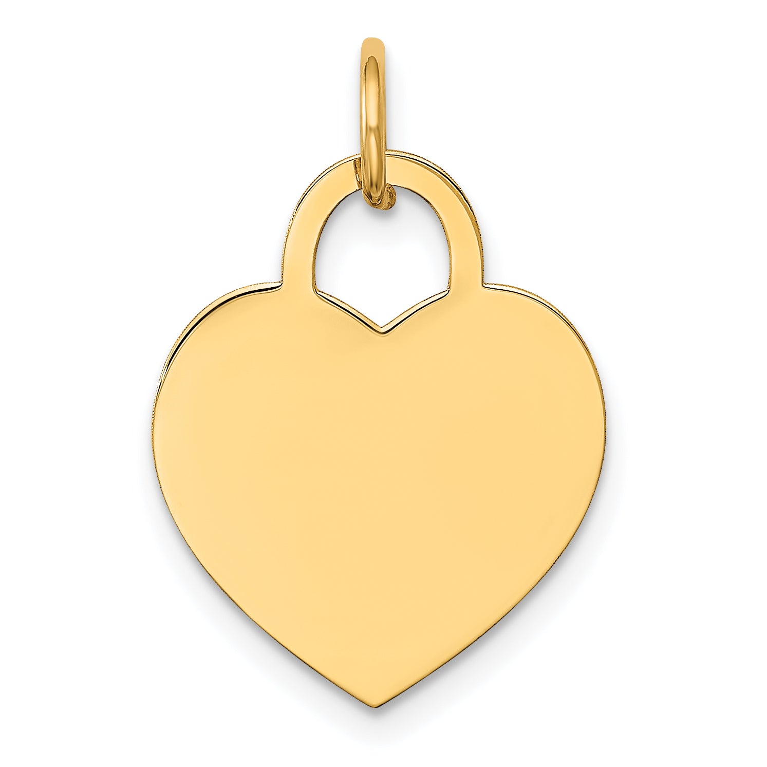 14K Medium Engravable Heart Charm