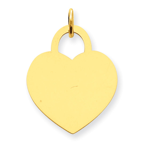 14K Large Engravable Heart Charm