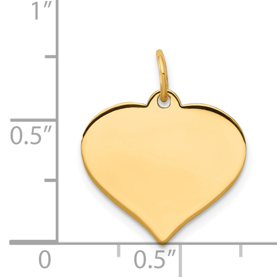 10K Heart Disc Charm