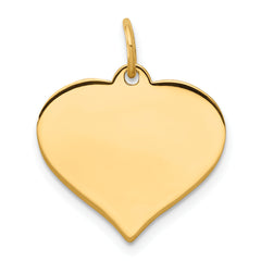 10K .018 Gauge Heart Disc Charm