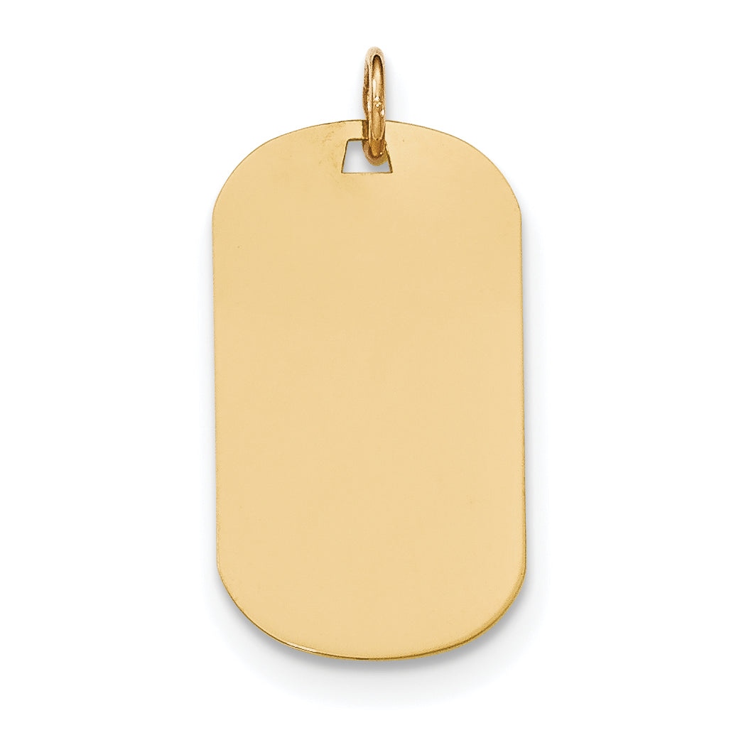 14K Plain .035 Gauge Engraveable Dog Tag Disc Charm