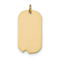 14K Plain .013 Gauge Engraveable Dog Tag w/Notch Disc Charm