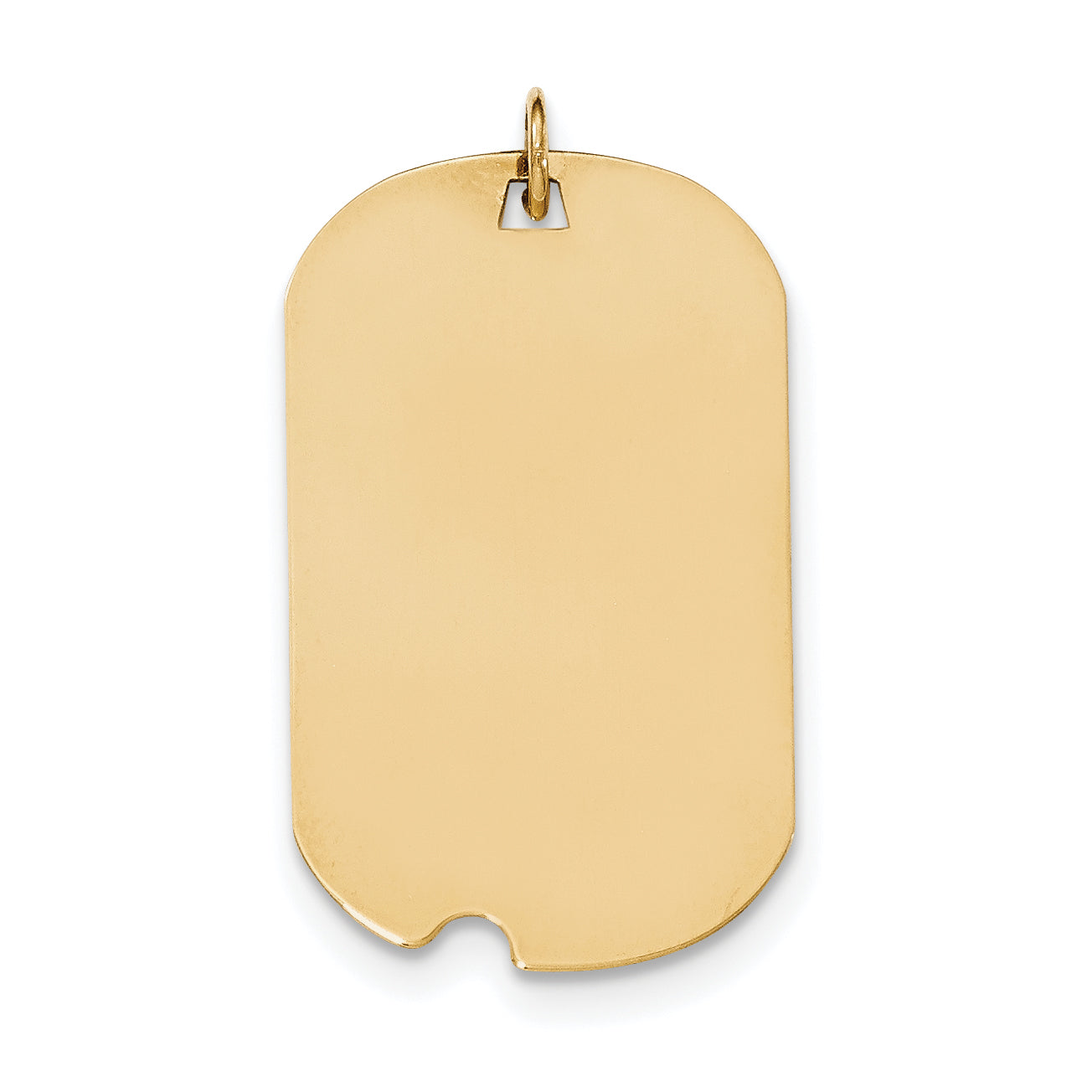 14K Plain .027 Gauge Engraveable Dog Tag w/Notch Disc Charm