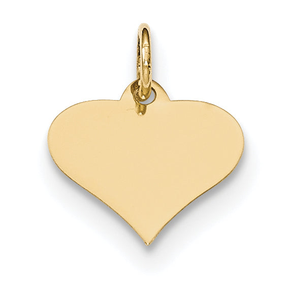 14K Plain .009 Gauge Engraveable Heart Disc Charm