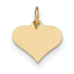 14K Plain .027 Gauge Engraveable Heart Disc Charm