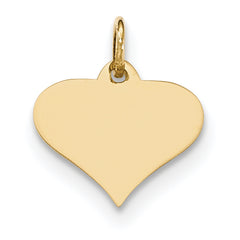 14K Plain .009 Gauge Engraveable Heart Disc Charm