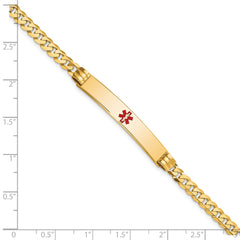 14K Medical Red Enamel Curb Link ID Bracelet