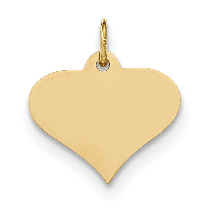 14K Plain .011 Gauge Engraveable Heart Disc Charm