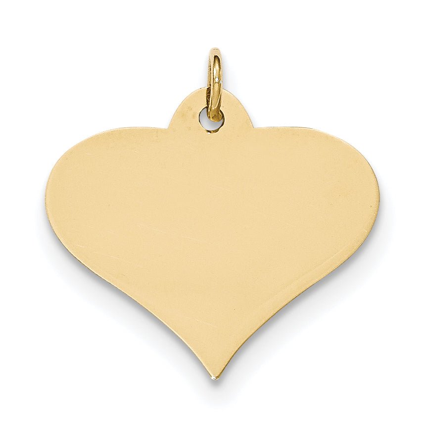 14K Plain .018 Gauge Engraveable Heart Disc Charm