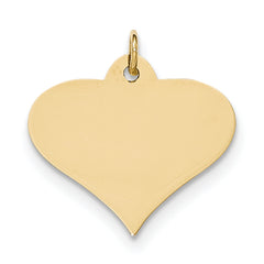 14K Plain .013 Gauge Engraveable Heart Disc Charm