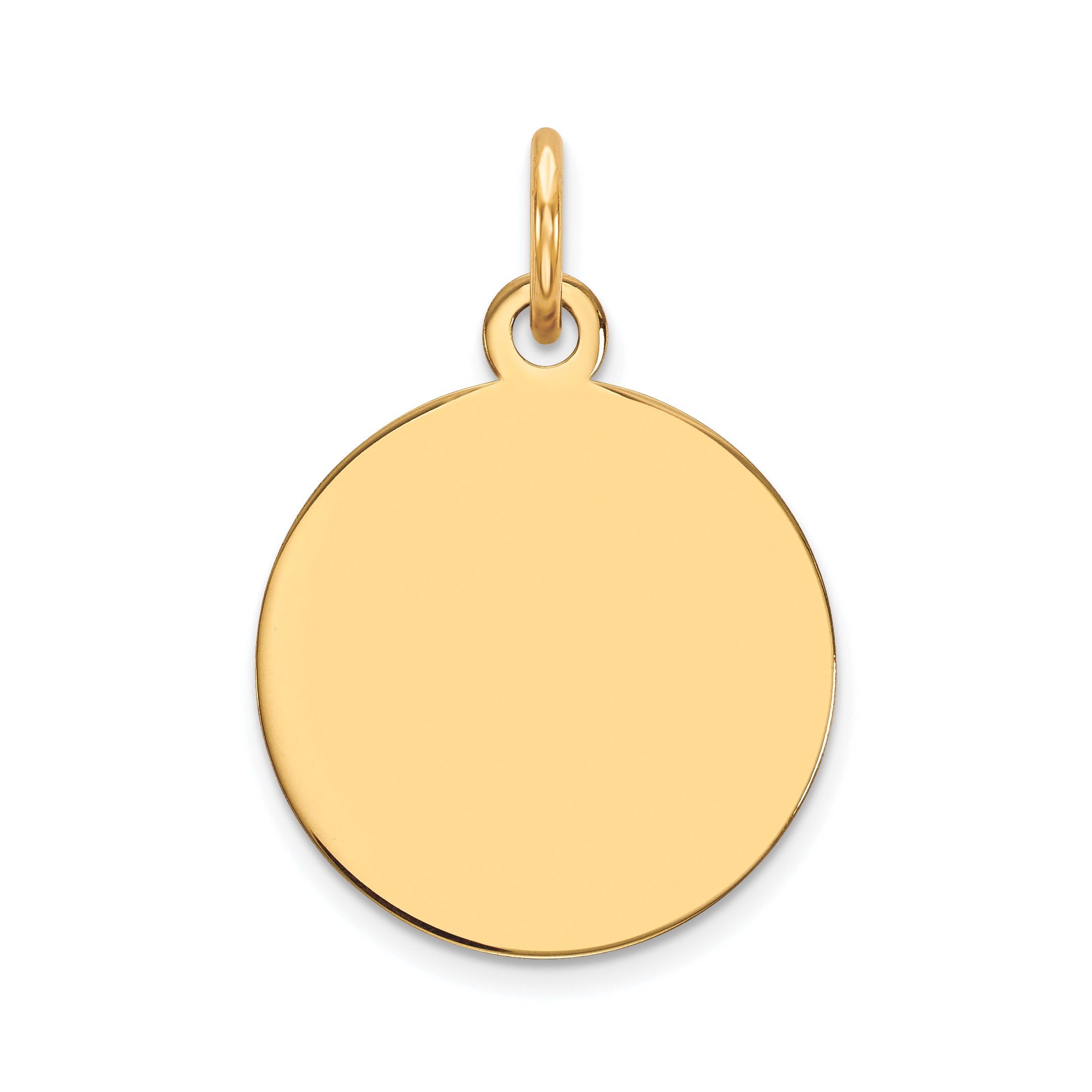 14K Plain .009 Gauge Circular Engravable Disc Charm