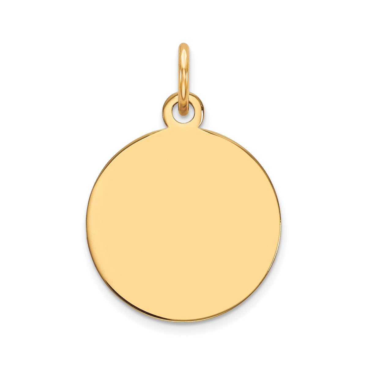 14K Plain .011 Gauge Circular Engravable Disc Charm