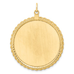 14k Plain .013 Gauge Circular Engravable Disc with Rope Charm