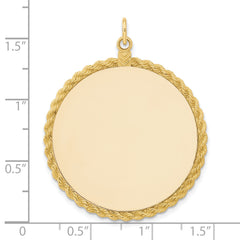 14k Plain .013 Gauge Circular Engravable Disc with Rope Charm