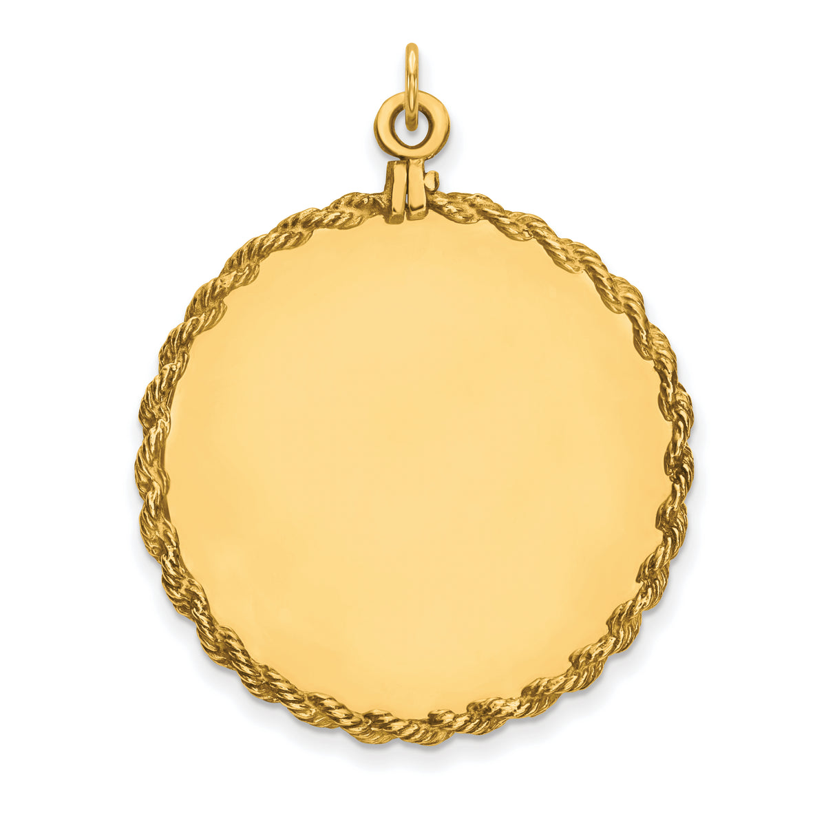 14K Plain .013 Gauge Circular Engravable Disc with Rope Charm