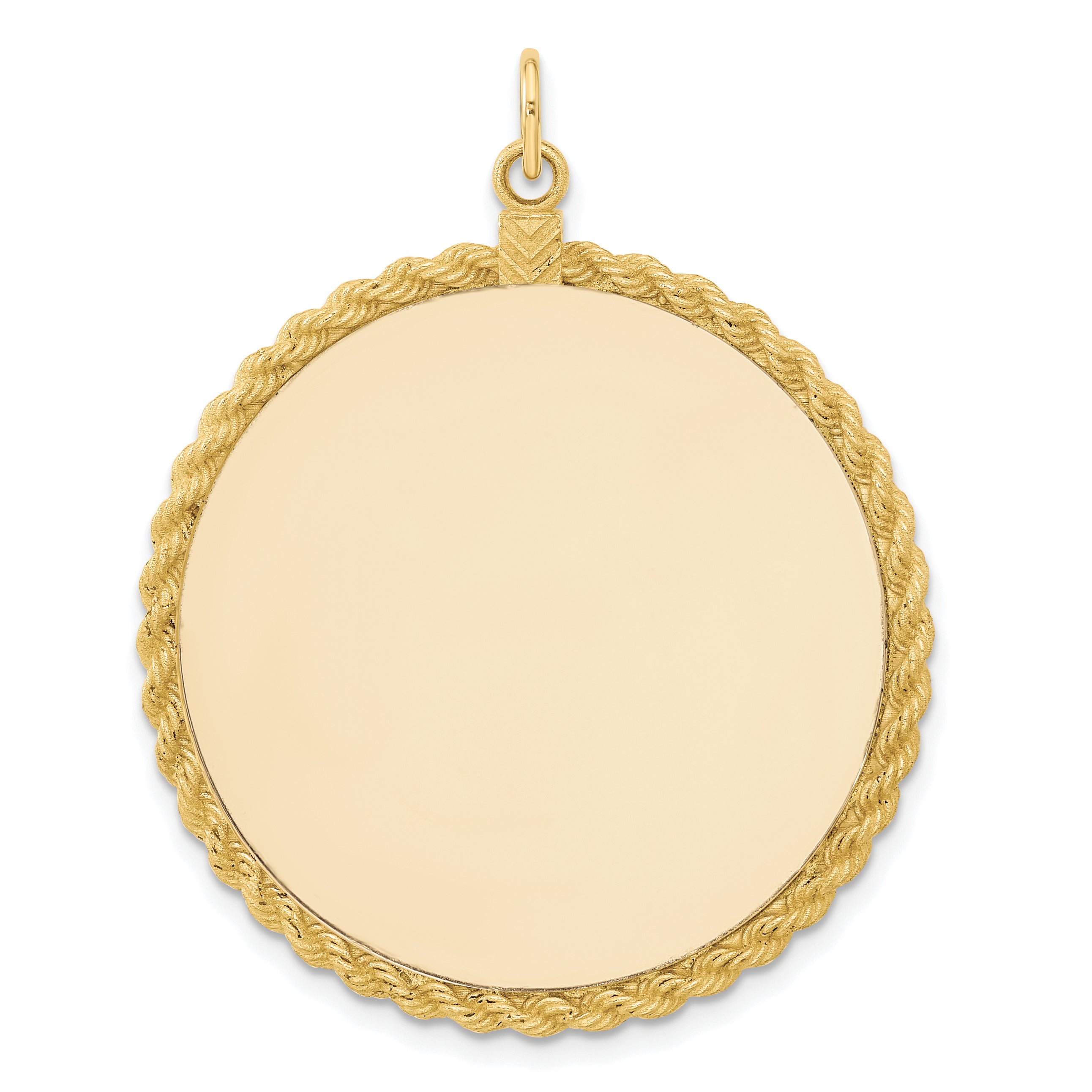 14k Plain .013 Gauge Circular Engravable Disc with Rope Charm