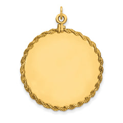 14K Plain .013 Gauge Circular Engravable Disc with Rope Charm