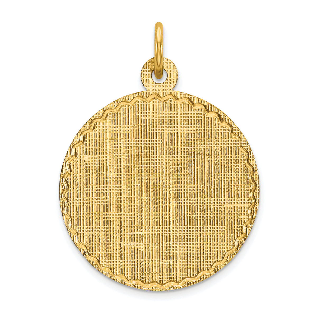 14k Patterned .013 Gauge Circular Engravable Disc Charm