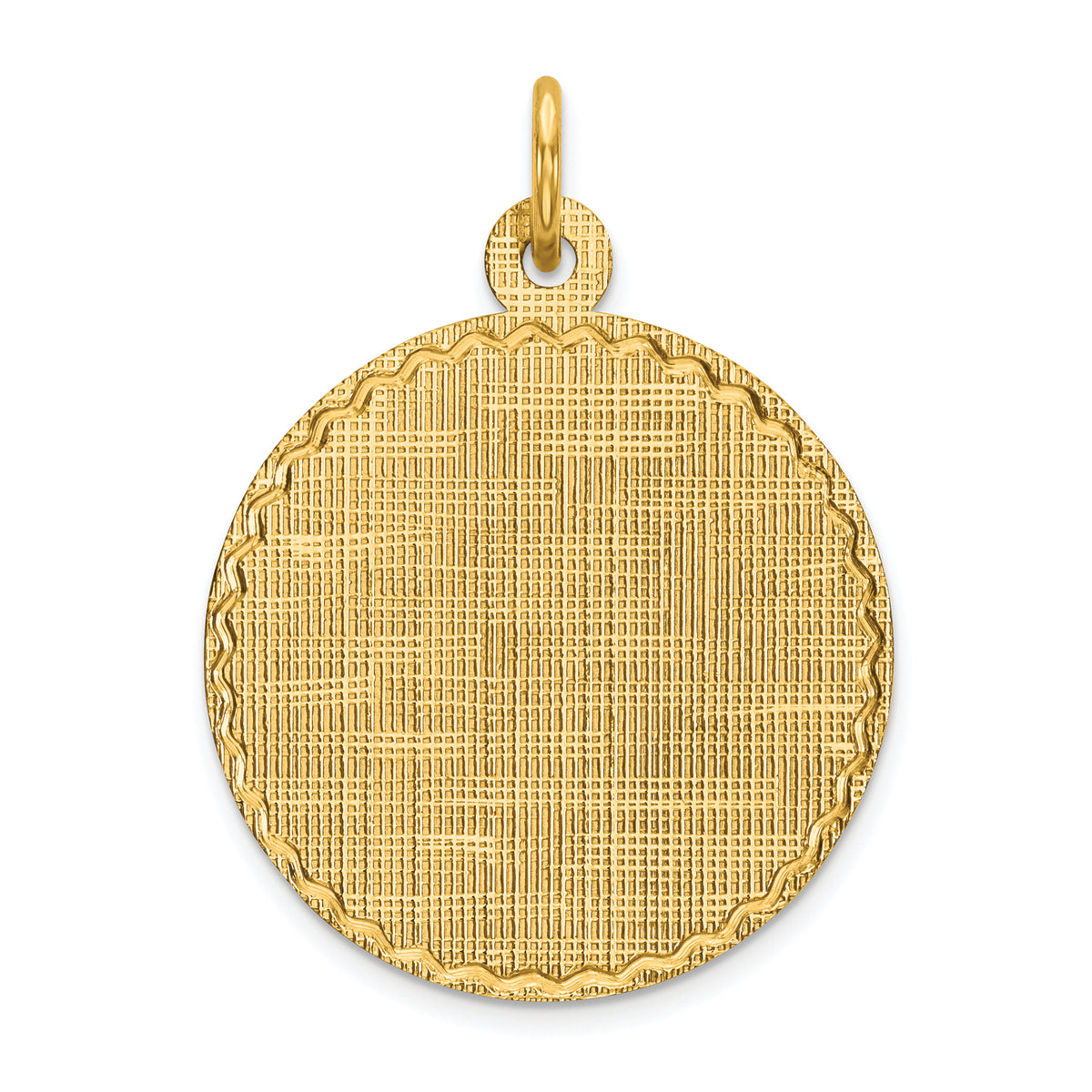 14K Patterned .013 Gauge Circular Engravable Disc Charm