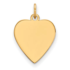 14K Plain .035 Gauge Heart Engravable Disc Charm