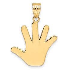 14K Enameled Autism Handprint Pendant